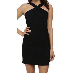 Women's Black Sheath Halter Neck Cocktail Dress